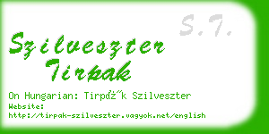 szilveszter tirpak business card